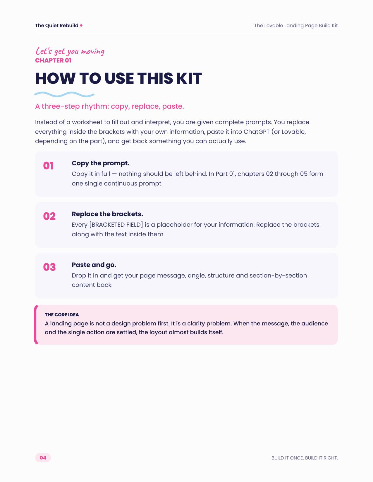 Inside page: how to use the Build Kit